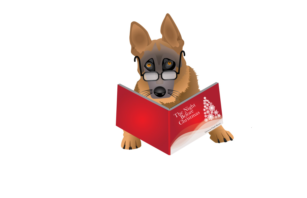 Red Stick German Sheperds Second Christmas Card